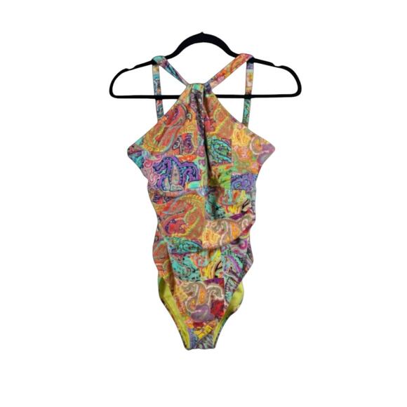 Bleu Rod Beattie Bohemian Paradise Halter One Piece Swimsuit Size 10 - Picture 1 of 7